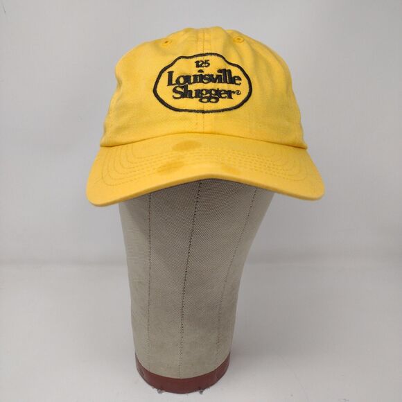 Louisville Slugger 125 Mens Strapback Hat Yellow Adjustable Embroidered Logo - Picture 3 of 11